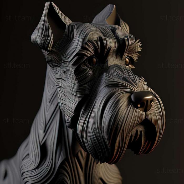 3D model Zwergschnauzer dog (STL)